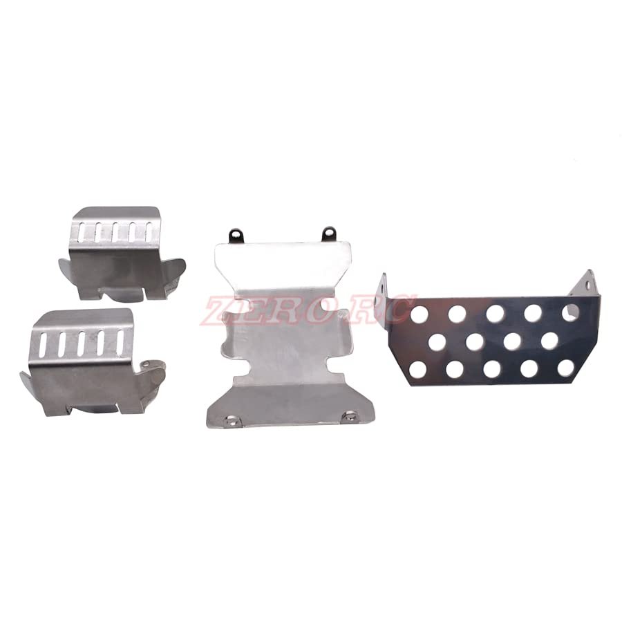 Replacement Part For Stainless Steel Front Bumper Lower + + Gearbox Mount Skid Plate Set For 1/10 RC Crawler SCX10 II 9004