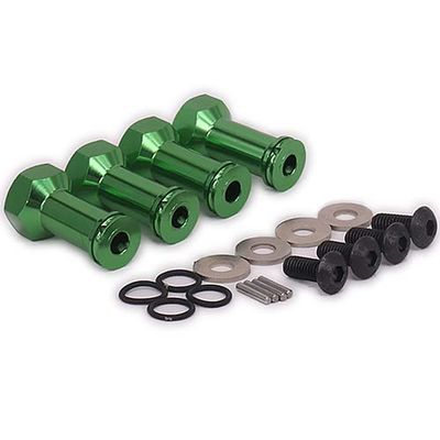 Replacement Part For 4PCS 24mm Alloy Wheel Extension Adapter For Rc Car 1/16 12mm Hex Diam Truggy Off-Road CNC Truck - (Color: Green)