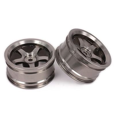 Replacement Part For 2PCS 5 Spoke Wheel Rim W/o Tire For Rc 1/10 On-Road Racing Crawler Redcat CNC Drifting - (Color: Titanium)