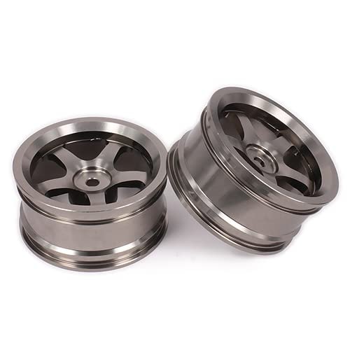 Replacement Part For 2PCS 5 Spoke Wheel Rim W/o Tire For Rc 1/10 On-Road Racing Crawler Redcat CNC Drifting - (Color: Titanium)