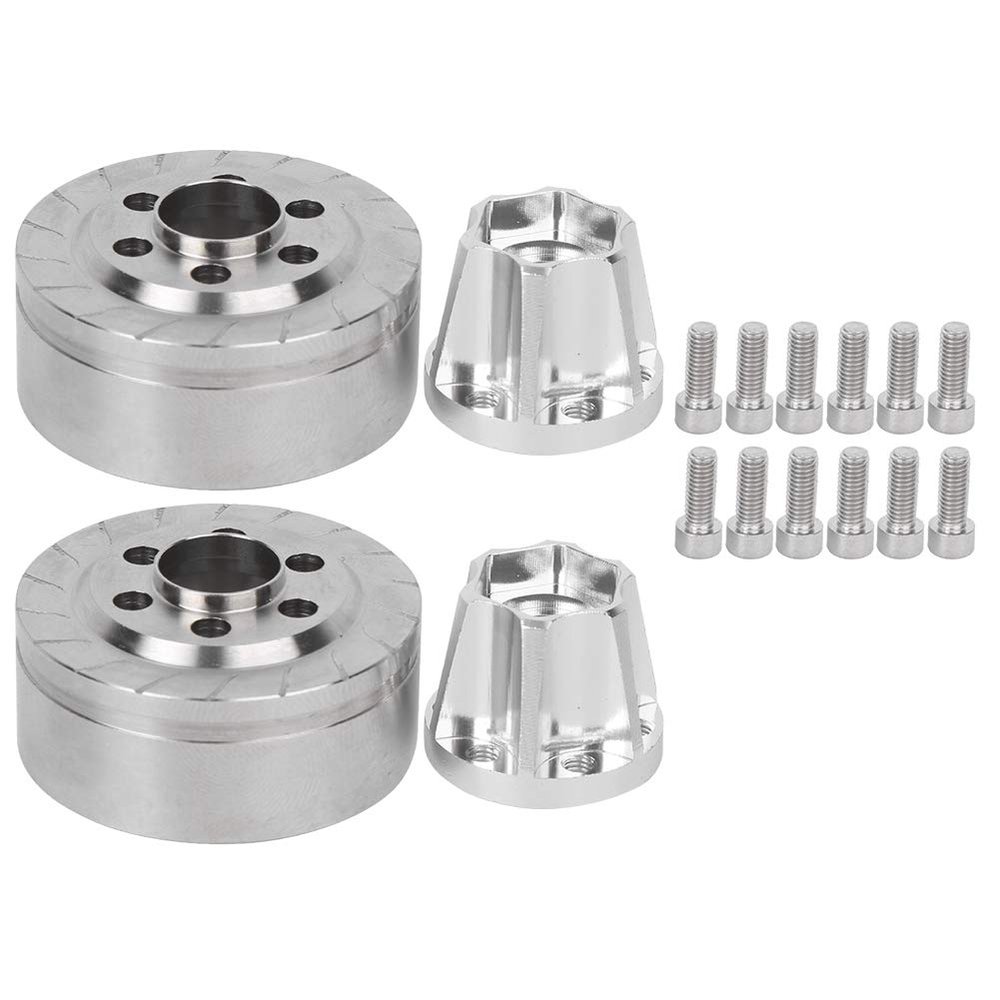 Replacement Part For 2Pcs Wheel Rim Counterweight Set Fit For SCX10II 90046 90047 1/10 RC Car Spare Parts Wheel Rim Set - (Color: Silver)