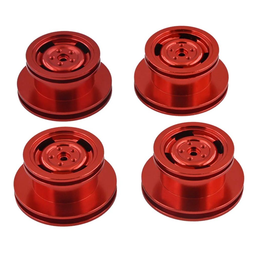 Replacement Part For RC Car 1/12 Scale Tire Skin Metal Wheel Hub For MN90 MN90K MN91 MN45 MN45K - (Color: Red Hub)