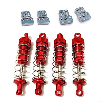 Replacement Part For 4Pcs Metal Shock Absorber With Extension Seat For WPL C14 C24 MN D90 HS 18301 A959 K929 Rc Car Upgrades,Red - (Color: Red)