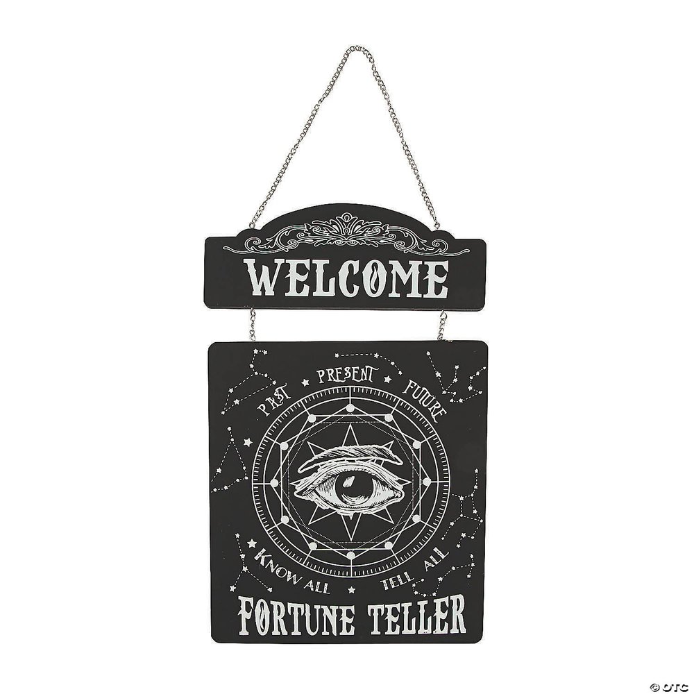 Fortune Teller Eye Wooden Sign - 9.25" x 15" | Black | 1 Pc.