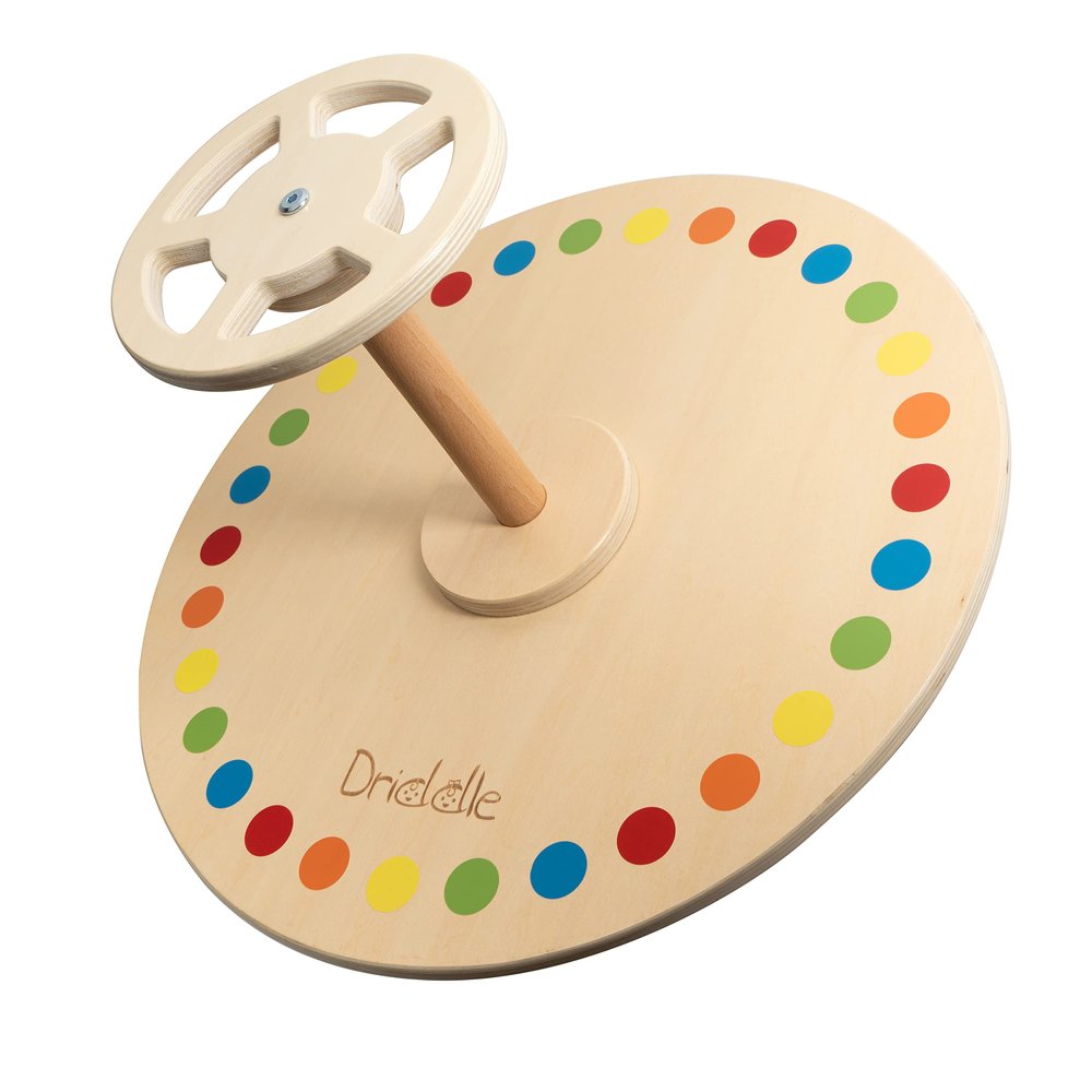 Wooden Spinner Seat - Sit and Spin - Bigger Size - Classic Spinning Activity Toy for Toddlers & Kids All Ages (Patent Pending)
