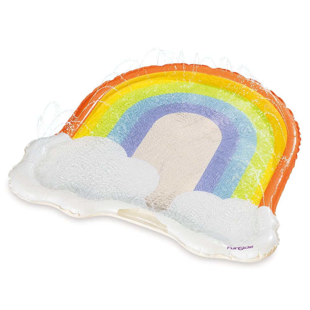 Funsicle 5 ft Rainbow FunSpray Kids Splash Mat with Sprayers for Above-Ground Pool