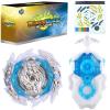 Bey Battling Top Blade Battle Set, B-189 Guilty Longinus Kr MDS-2 Spinning Top Starter Set with Launchers, Toy Gift for Boys Kids Children Ages 6+ White-Blue view 1
