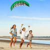 Dual Line Stunt Parachute Beach Kites,Flying Kites for Boys and Girls, Easy to Assemble and Fly, Take Off Even in Low Winds LSDRALOBBEB 0325(Color:Green,Size:2.5M) view 2