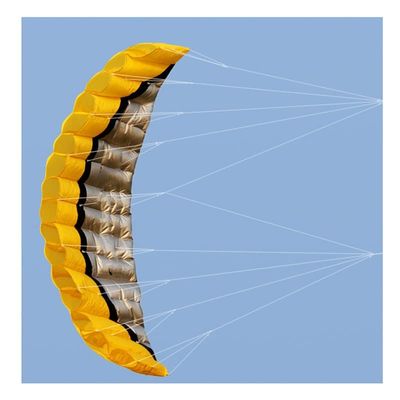 Dual Line Stunt Parachute Beach Kites,Flying Kite for Boys and Girls, Can Take Off Even in Low Wind, Great Gift LSDRALOBBEB 0325(Color:Yellow,Size:2.5M)