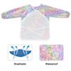 Bolaz Painting Smocks for Kids 2-4 Art Smocks Eating with Pockets Rainbow Stars Waterproof Long Sleeve Toddler Infant Children Apron view 2