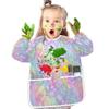 Bolaz Painting Smocks for Kids 2-4 Art Smocks Eating with Pockets Rainbow Stars Waterproof Long Sleeve Toddler Infant Children Apron view 4