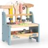 ROBOTIME Tool Bench Set for Toddlers - Mini Wooden Work Bench for Kids, Construction Toys w/Wooden Tools, Educational Pretend Play Gift Building Toy Tools Set for 18 Months 2 3 4 5 Boys Girls view 1
