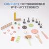 ROBOTIME Tool Bench Set for Toddlers - Mini Wooden Work Bench for Kids, Construction Toys w/Wooden Tools, Educational Pretend Play Gift Building Toy Tools Set for 18 Months 2 3 4 5 Boys Girls view 4