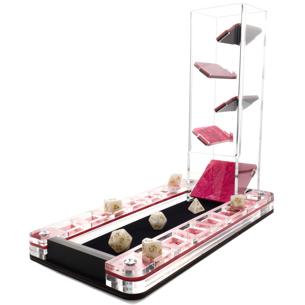 Deluxe Dice Tray and Dice Tower - Pink Pearl - Bundle