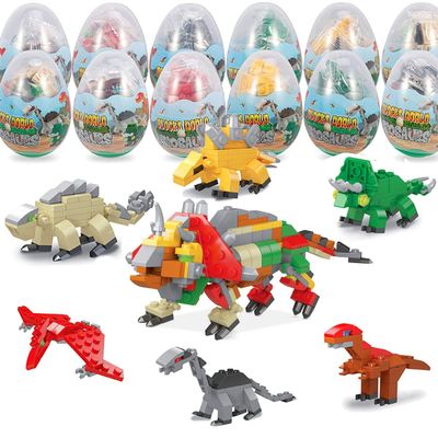 LEBOCADO Mini Building Block Sets,12 Pack Dinosaur Toys Building Blocks, 6 in 1 STEM Toys Eggs Building Sets, Party Favors for Kids Goodie Bags Prizes Birthday