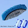 Dual Line Stunt Parachute Beach Kites,Flying Kites for Boys and Girls, Easy to Assemble and Fly, Take Off Even in Low Winds LSDRALOBBEB 0325(Color:Blue,Size:2.5M) view 2