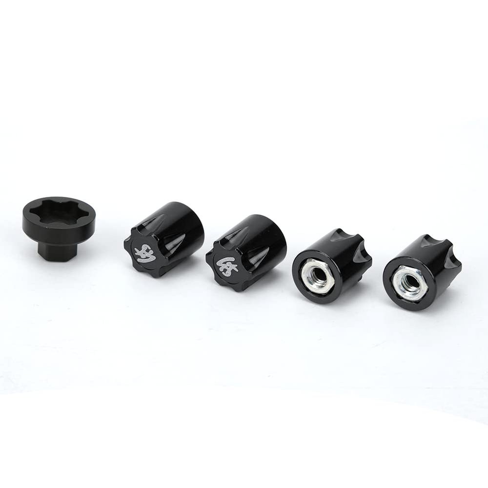 Aluminum Wheel Rim Center, RC M4 Nut 4pcs Lightweight High Strength for SCX10 90046 D90 RC Car(Black), car Model Accessories