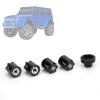 Aluminum Wheel Rim Center, RC M4 Nut 4pcs Lightweight High Strength for SCX10 90046 D90 RC Car(Black), car Model Accessories view 2