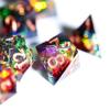 Mini Planet DND Sharp Edge Polyhedral Resin Dungeons and DragonsTable Board Roll Playing Games Handmade Dice Set Peachy Galaxy Aurora view 3