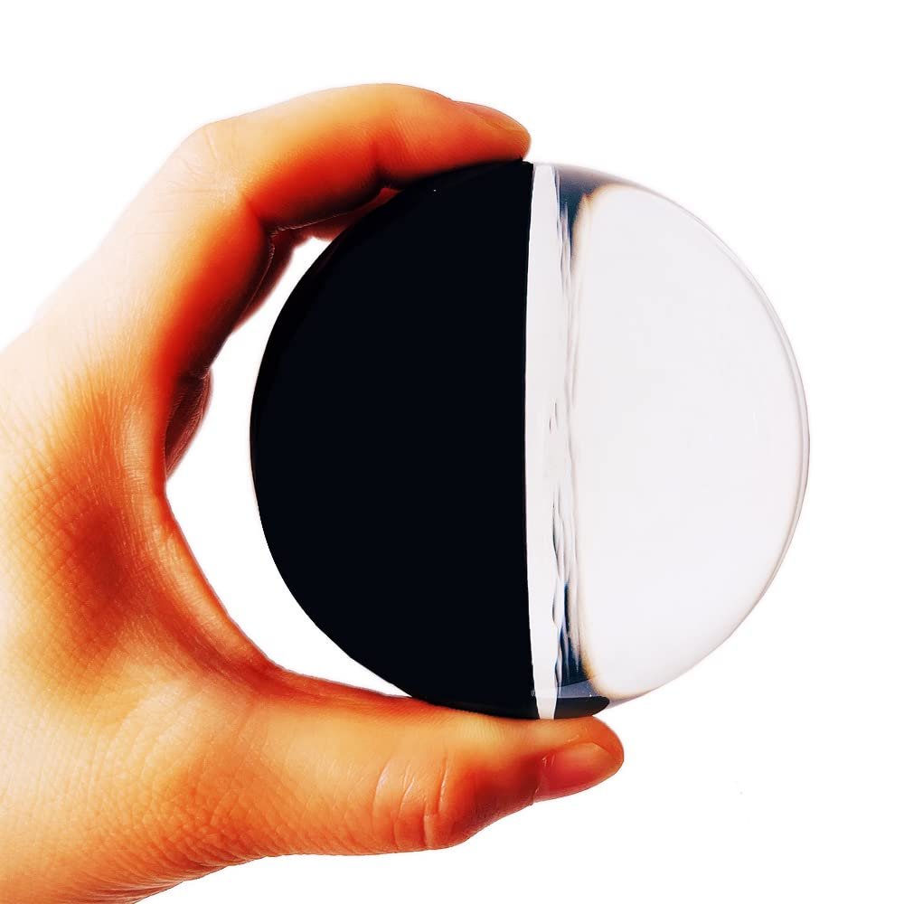 DSJUGGLING Two-Tone 80mm Acrylic Contact Juggling Ball, Clear with Solid Black 2-Tone Acrylic Sphere in 3.14 Inches