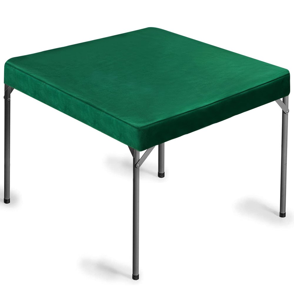 Frienda Game Table Cover Felt Game Tablecover Folding Tablecloth for Card Table for Playing Poker Cards Mahjong Jigsaw Puzzles Board Games, Table Not Included (Green,34 x 34 x 4 Inch)