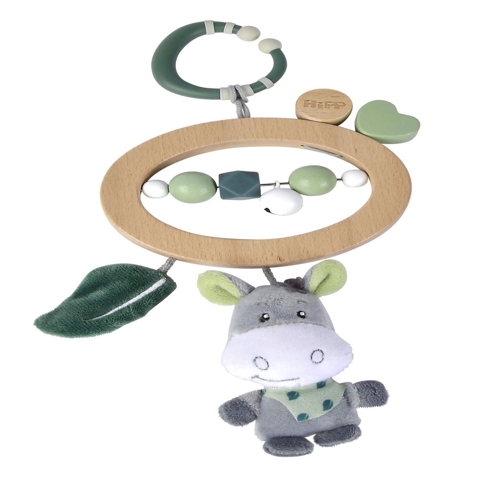 Simba, 100005880, Eichhorn Baby Hipp Toy, Swing Toy, with Rings and Rattles, Plush Donkey