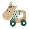 Eichhorn - Baby Hipp Collection - Sliding Donkey with Fabric, Silent Silicone Wheels, 12 cm Long, 100% FSC Certified Beech Wood, Suitable for Children from 1 Year view 1