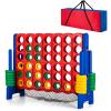 COSTWAY Jumbo 4-to-Score Giant Game Set with Storage Carrying Bag, 4 in A Row for Kids and Adults, Game Set with 42 Jumbo Rings & Quick-Release Slider, Perfect for Family Game view 1