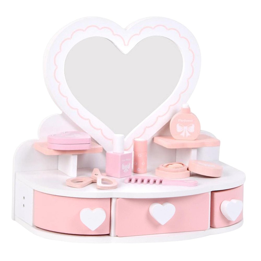 Yiju Wood Dressing Table Role Cosmetics Toy for Children Girl