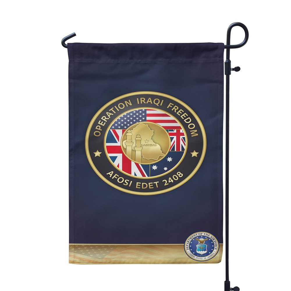 AFOSI EDET OIF Counterintelligence Operations Spy Versus Spy Baghdad Iraq 12x19 Inches Double Sided Garden Flag (AFOSI EDET OIF Counterintelligence Operations Spy Versus Spy Baghdad Iraq #1)