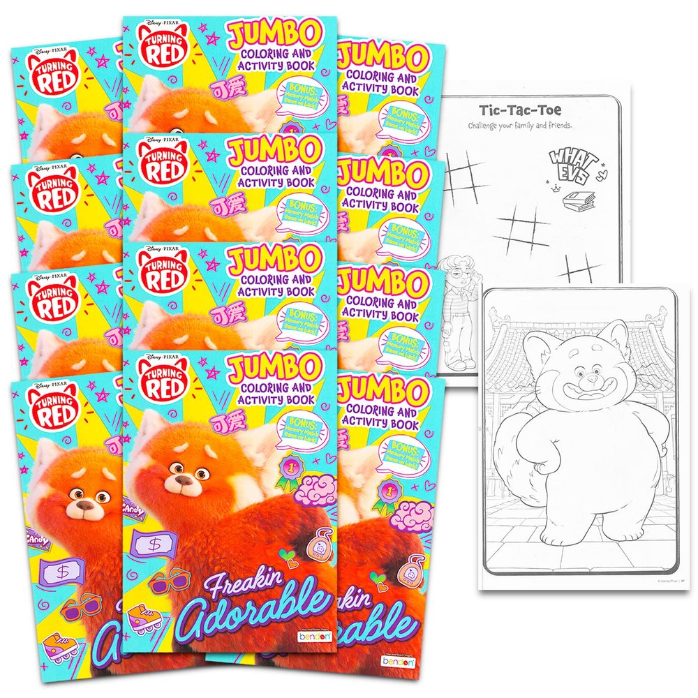 Disney Turning Red Party Favors Set - Bundle with 12 Turning Red Activity Books with Coloring Pages, Games, Activities, and More (Turning Red Birthday Party Supplies)