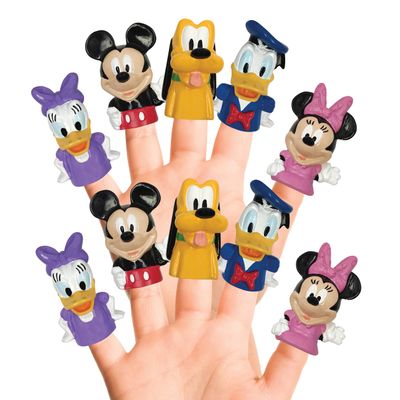 Disney Mickey Mouse & Friends 10 Piece Finger Puppet Set Party Favors, Educational Play, Bath & Pool Toys, Beach Games, Finger Puppets, Playtime Activities
