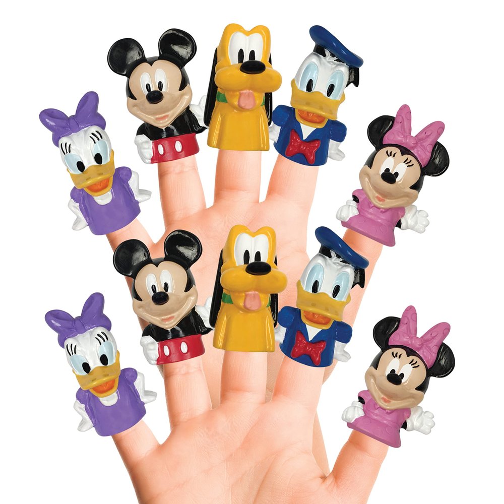 Disney Mickey Mouse & Friends 10 Piece Finger Puppet Set  Party Favors, Educational Play, Bath & Pool Toys, Beach Games, Finger Puppets, Playtime Activities
