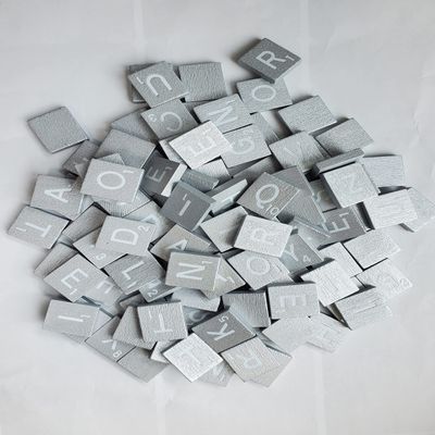 Planet Xpress Wood Scrabble Tiles Set 100 Tiles ~ Game Replacement, Scrapbooking, Crafts, Messages, Etc. (Metallic Silver, 100 Tiles)