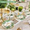 175 Pcs Wild One Birthday Decorations Plates Set 25 Guests, Safari Jungle Baby Shower Theme Paper Plates Napkins Cups Cutlery Set Boys First 1st Party Supplies view 2