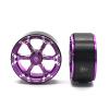 TREAL 1.9 Beadlock Wheels, Six-Spoke Amazing Look,Top-notch Aluminum Durable 1.9 Crawler Wheels,Heavy Weight Upgrades for 1:10 H10 Optic SCX10 III SCX10 II TRX4 Gen8 and more(Purple) view 4