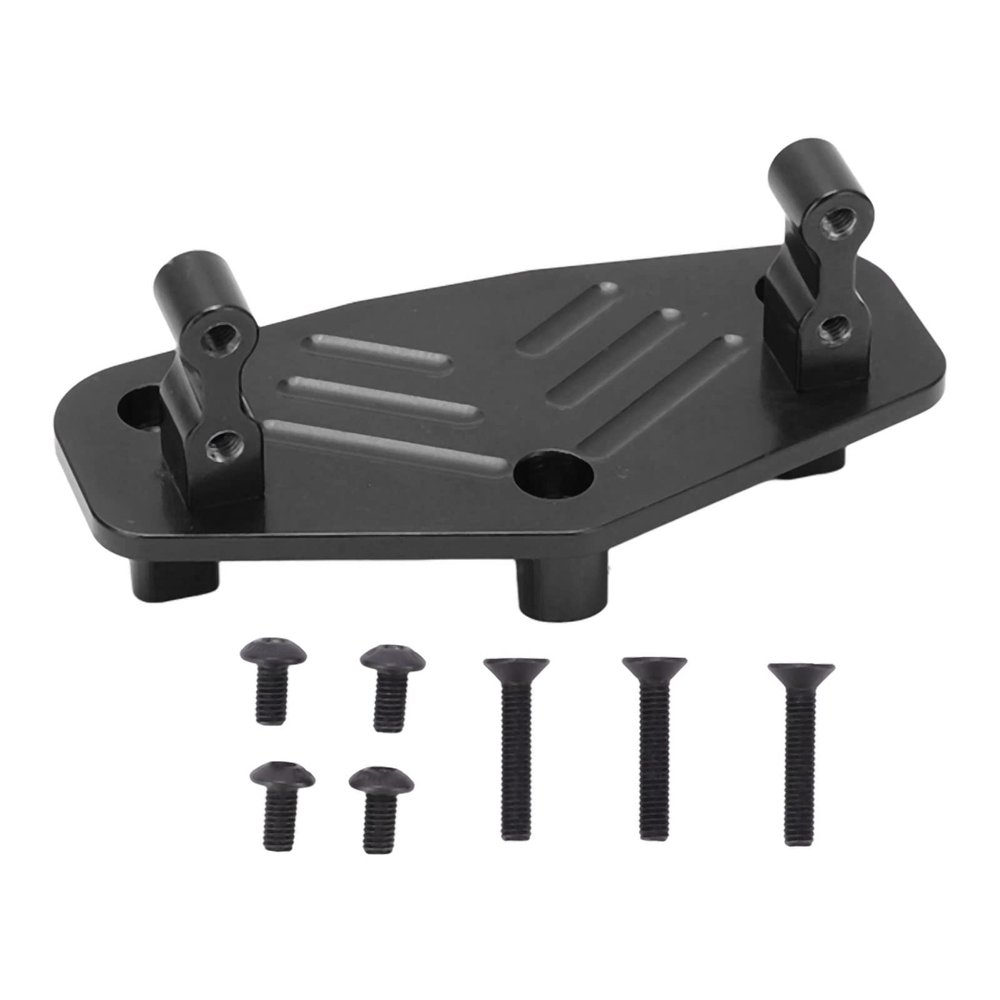 Alomejor Metal Steering Servo Mount Base Aluminum Alloy Steering Servo Mount Bracket Base for 1/8 LMT Truck Modification Parts(Black)