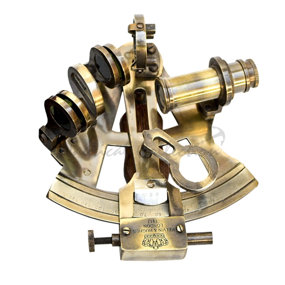 Nautical Collection "Kelvin & Hughes London 1917" Replica Nautical Brass Sextant in Antique Finish
