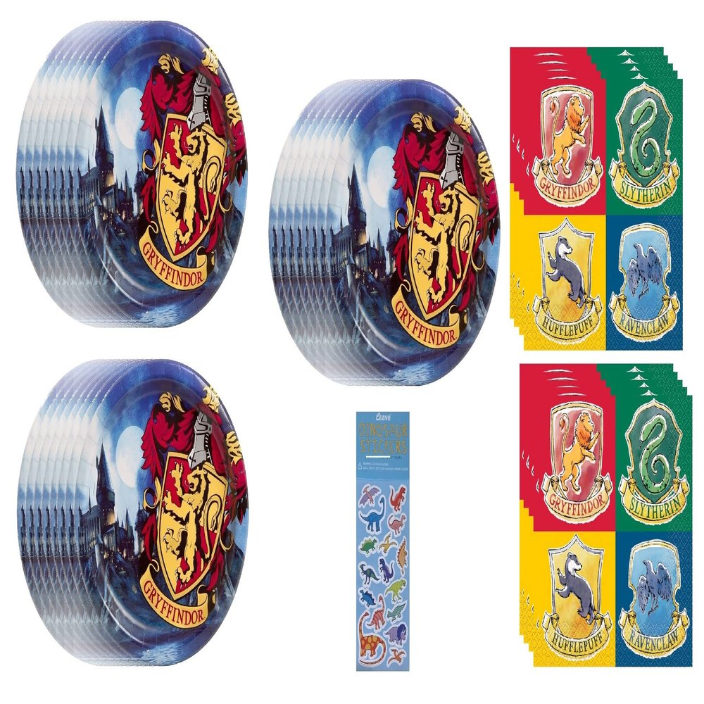 Unique Harry Potter Birthday Party Supplies Bundle Pack includes 24 Lunch Plates and 32 Napkins (Bundle for 24)