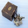 NAUTICAL COLLECTION "Kelvin & Hughes London 1917" Replica Brass Sextant in Antique Finish with an Impressive Wooden Gift Box view 3
