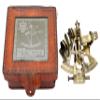 NAUTICAL COLLECTION Kelvin & Hughes London 1917" Replica Nautical Brass Sextant in Antique Finish with an Impressive Hand Stitched Leather Box view 2