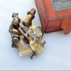 NAUTICAL COLLECTION Kelvin & Hughes London 1917" Replica Nautical Brass Sextant in Antique Finish with an Impressive Hand Stitched Leather Box view 4