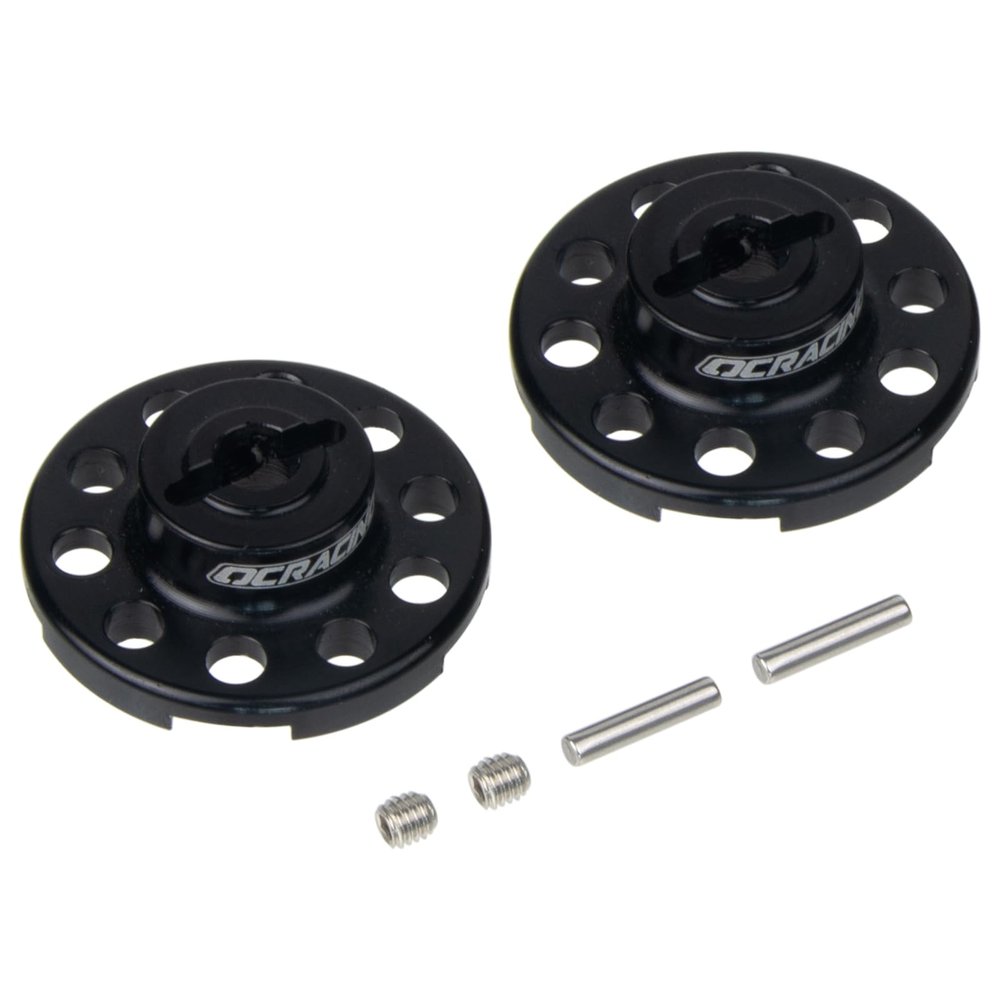 HobbyMarking Aluminum Rear Wheel Hub Adapter Locking Hub for Tamiya CW-01 Chassis Lunchbox Grasshopper Frog Monster Beetle Hornet Upgrade Parts (Black)