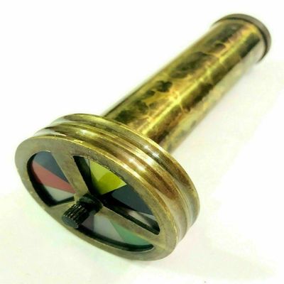 Vintage Antique Style Brass Double Rotating Wheel Kaleidoscope Handmade Gift