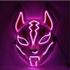 VICKYPOP Fox Cosplay Mask, Halloween LED Mask Party Props (Pink) view 1