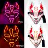 VICKYPOP Fox Cosplay Mask, Halloween LED Mask Party Props (Pink) view 2