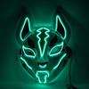 VICKYPOP Fox Cosplay Mask, Halloween LED Mask Party Props (Green) view 1