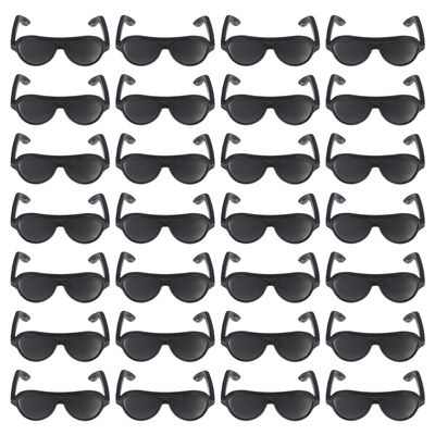 NUOBESTY 100pcs Mini Doll Eyeglasses Miniature Black Sunglasses Tiny Eyewear Toys for Kids Dollhouse DIY Craft Accessories