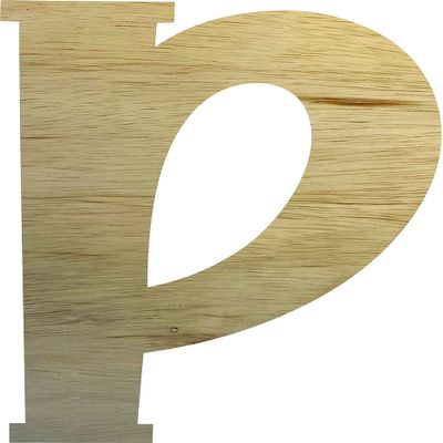 Alphabet Wall Hangings 7 inch P Small Wooden Letters, Lemon Spark Font Decorative Standing, Kids Nursery Decor, Blonde Wood Cutout Wood Craft Letter