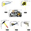 18PCS Tools Cake Topper Tools Cake Decorations Toolbox Wrench Hammer Mechanic Drill Plier Handsaw Tape Measure Screwdrivers Themed Happy Birthday Party Decor view 3